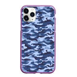 Чехол для iPhone 11 Pro Max матовый Синий Камуфляж Camouflage