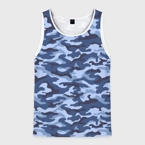 Мужская майка 3D Синий Камуфляж Camouflage