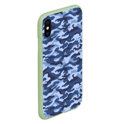 Чехол для iPhone XS Max матовый Синий Камуфляж Camouflage - фото 2
