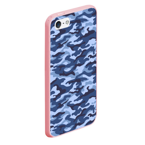 Чехол для iPhone 5/5S матовый Синий Камуфляж Camouflage, цвет баблгам - фото 3