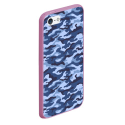Чехол для iPhone 5/5S матовый Синий Камуфляж Camouflage - фото 2