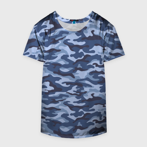 Накидка на куртку 3D Синий Камуфляж Camouflage, цвет 3D печать - фото 4