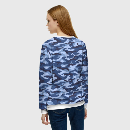 Женский свитшот 3D Синий Камуфляж Camouflage, цвет 3D печать - фото 4