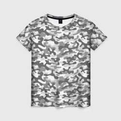 Женская футболка 3D Серый Городской Камуфляж