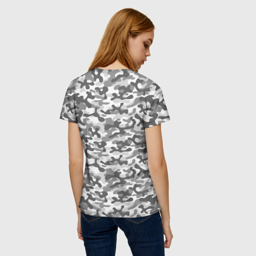 Женская футболка 3D Серый Городской Камуфляж, цвет 3D печать - фото 4