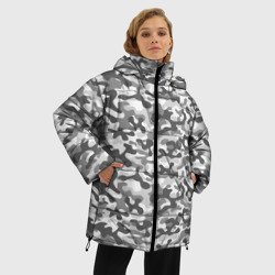 Женская зимняя куртка Oversize Серый Городской Камуфляж - фото 2