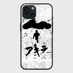 Чехол силиконовый для Apple iPhone 15 матовый Akira черный постер