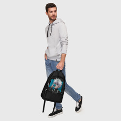 Рюкзак с принтом Коллуа с водичкой для любого человека, вид спереди №5. Цвет основы: белый