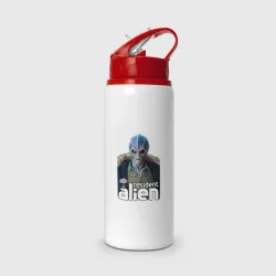 Бутылка для воды с трубочкой Resident alien