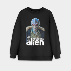 Женский свитшот oversize без начеса хлопок Resident alien