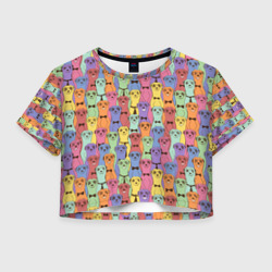Женская футболка Crop-top 3D Красочные Сурикаты