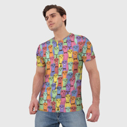 Мужская футболка 3D Красочные Сурикаты - фото 2