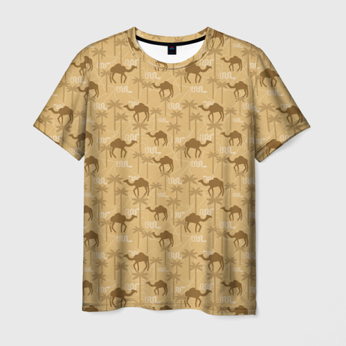 Мужская футболка с принтом Верблюды, вид спереди №1