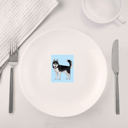 Набор: тарелка + кружка Сибирский хаски собака - фото 2