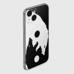 Чехол для iPhone 15 силиконовый с защитой камеры Волки Инь и Янь Добро и Зло - фото 2
