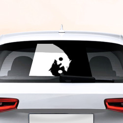 Наклейка на авто - для заднего стекла Волки Инь и Янь Добро и Зло