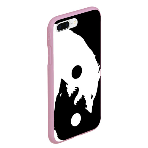 Чехол для iPhone 7Plus/8 Plus матовый Волки Инь и Янь Добро и Зло, цвет розовый - фото 3