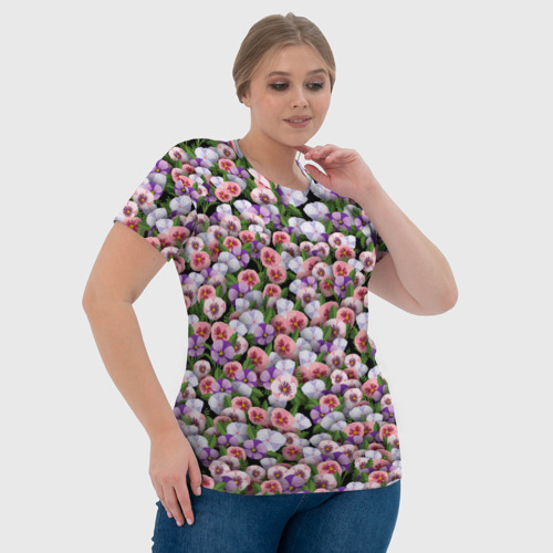 Женская футболка 3D с принтом Чудесные фиалки, фото #4