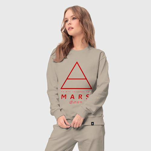 Женский костюм хлопок 30 Seconds to Mars рок, цвет миндальный - фото 5