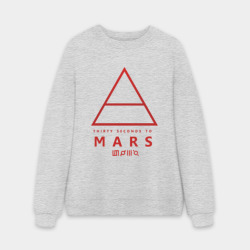 Мужской свитшот oversize без начеса хлопок 30 Seconds to Mars рок