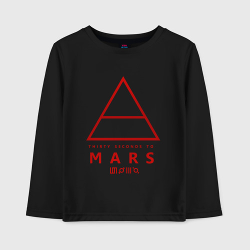 Детский лонгслив хлопок 30 Seconds to Mars рок, цвет черный