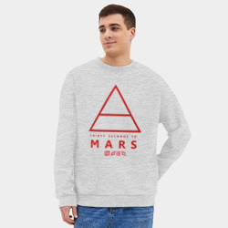 Мужской свитшот oversize без начеса хлопок 30 Seconds to Mars рок - фото 2