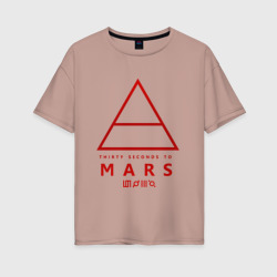 Женская футболка хлопок Oversize 30 Seconds to Mars рок