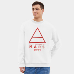Мужской свитшот oversize без начеса хлопок 30 Seconds to Mars рок - фото 2