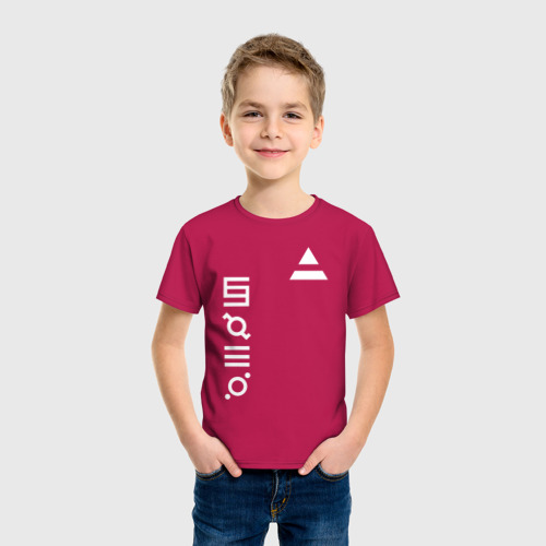 Детская футболка хлопок 30 секунд до марса лого, цвет маджента - фото 3