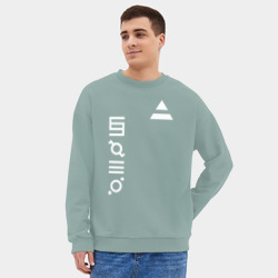 Мужской свитшот oversize без начеса хлопок 30 секунд до марса лого - фото 2