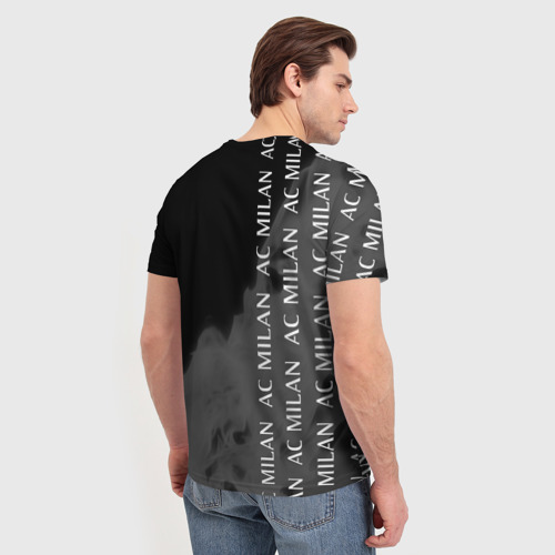Мужская футболка 3D с принтом МИЛАН - Пламя, вид сзади #2