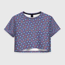 Женская футболка Crop-top 3D Глаза от сглаза паттерн крупно