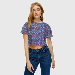 Женская футболка Crop-top 3D Глаза от сглаза паттерн крупно - фото 2