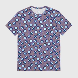 Мужская футболка 3D Глаза от сглаза паттерн крупно