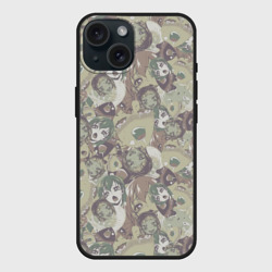 Чехол силиконовый для Apple iPhone 15 матовый Ahegao Цвета Хаки