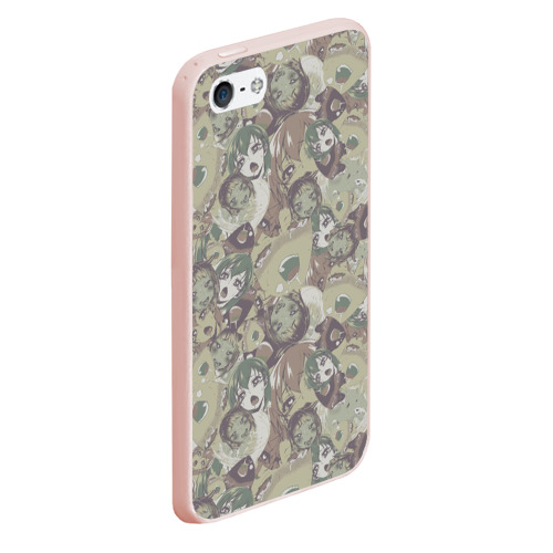 Чехол для iPhone 5/5S матовый Ahegao Цвета Хаки, цвет светло-розовый - фото 3