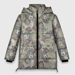 Женская зимняя куртка Oversize Ahegao Цвета Хаки