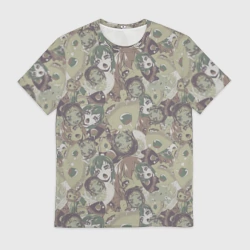 Мужская футболка 3D Ahegao Цвета Хаки