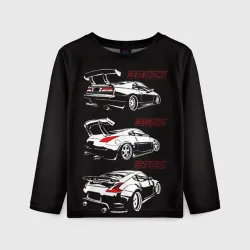 Детский лонгслив 3D Nissan 300 ZX 350Z 370Z JDM style