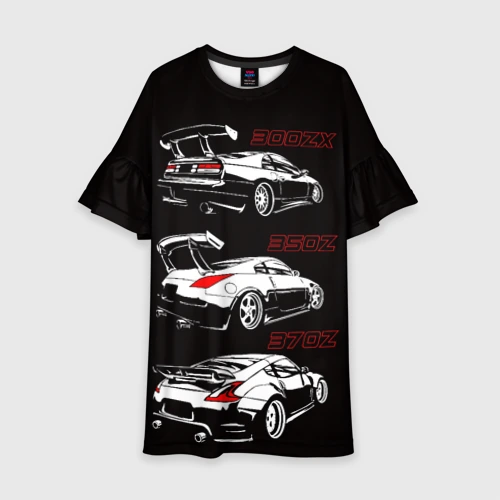 Детское платье 3D Nissan 300 ZX 350Z 370Z JDM style