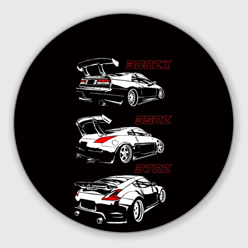 Круглый коврик для мышки Nissan 300 ZX 350Z 370Z JDM style