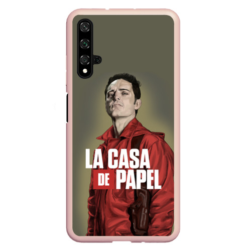 Чехол для Honor 20 Бумажный Дом Берлин - LA Casa de Papel, цвет светло-розовый