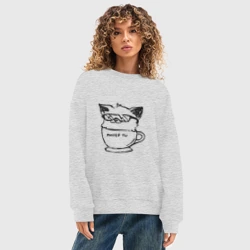 Женский свитшот oversize без начеса хлопок Курсэд Кэтс двадцать Семь - фото 2