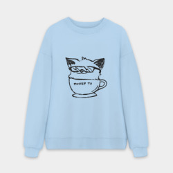 Мужской свитшот oversize без начеса хлопок Курсэд Кэтс двадцать Семь