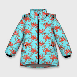 Зимняя куртка для девочек 3D Осьминог паттерн