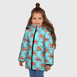 Зимняя куртка для девочек 3D Осьминог паттерн - фото 2