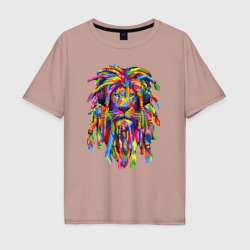 Мужская футболка хлопок Oversize Lion Dread