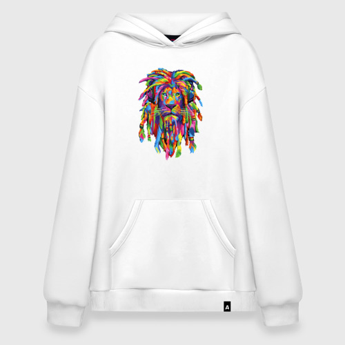 Худи SuperOversize хлопок Lion Dread, цвет белый