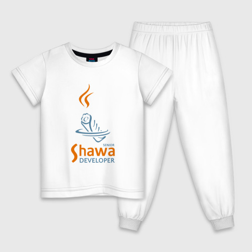 Детская пижама хлопок Senior Shawa Developer, цвет белый