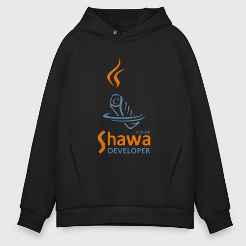 Мужское худи Oversize хлопок Senior Shawa Developer, цвет черный